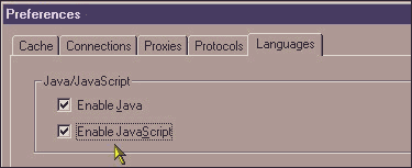 Enable Javascript in Netscape Navigator 3.x.