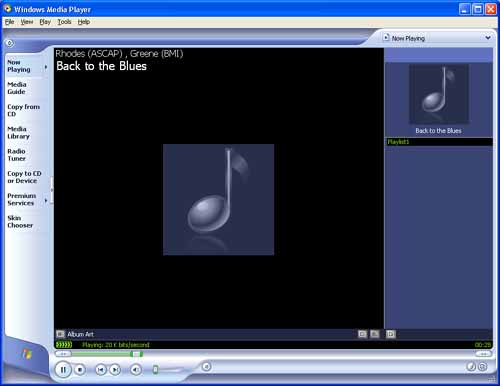 Windows Media Player Screen image.