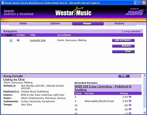 MusicSource Keeper Opening Screen image.