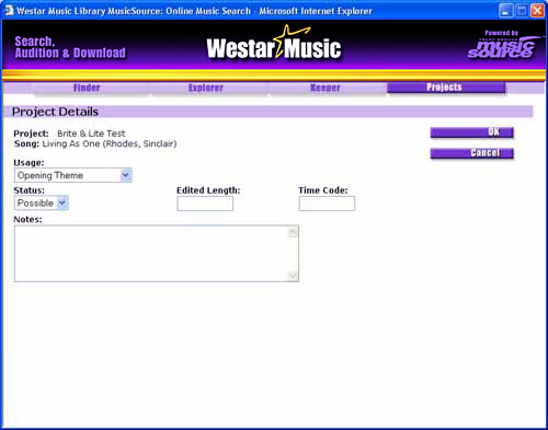 MusicSource Project Screen image.